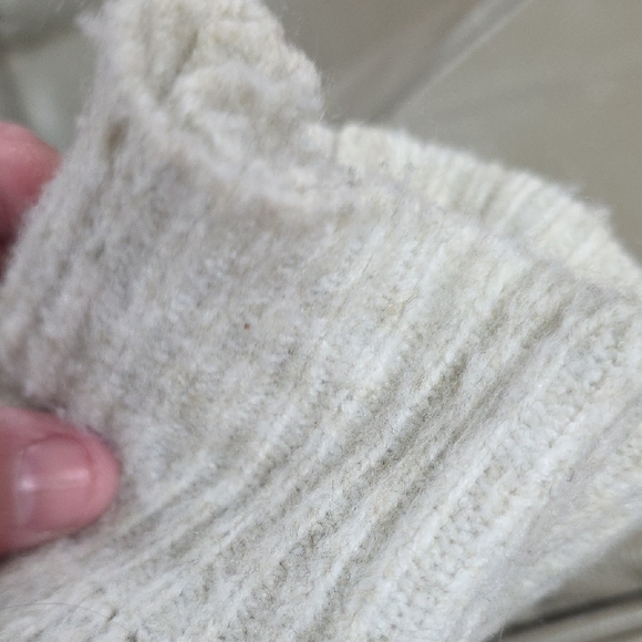 Topshop Women's Cream/Gray Knit Turtleneck/Cowl Sweater Cropped Size 12 GUC - Picture 11 of 12